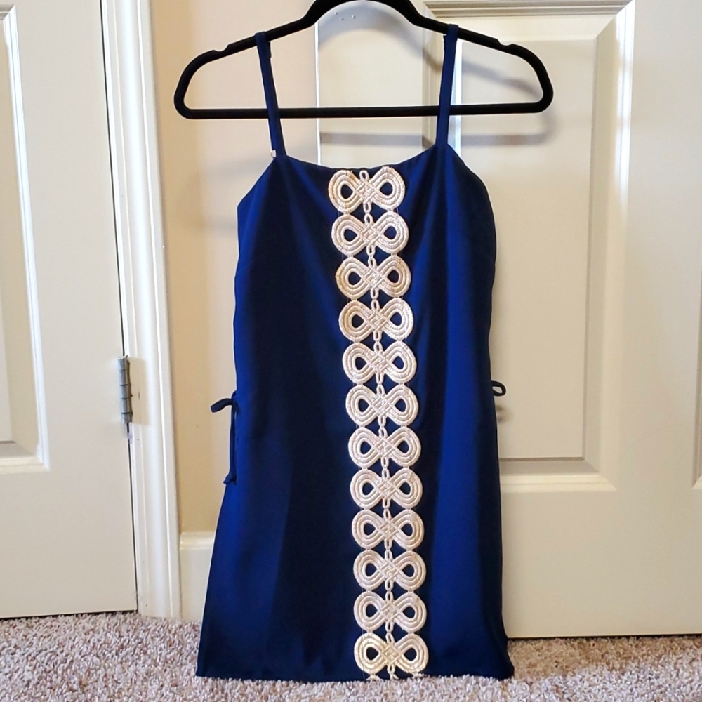 Blue and gold Lilly Pulitzer romper, size 00, $30